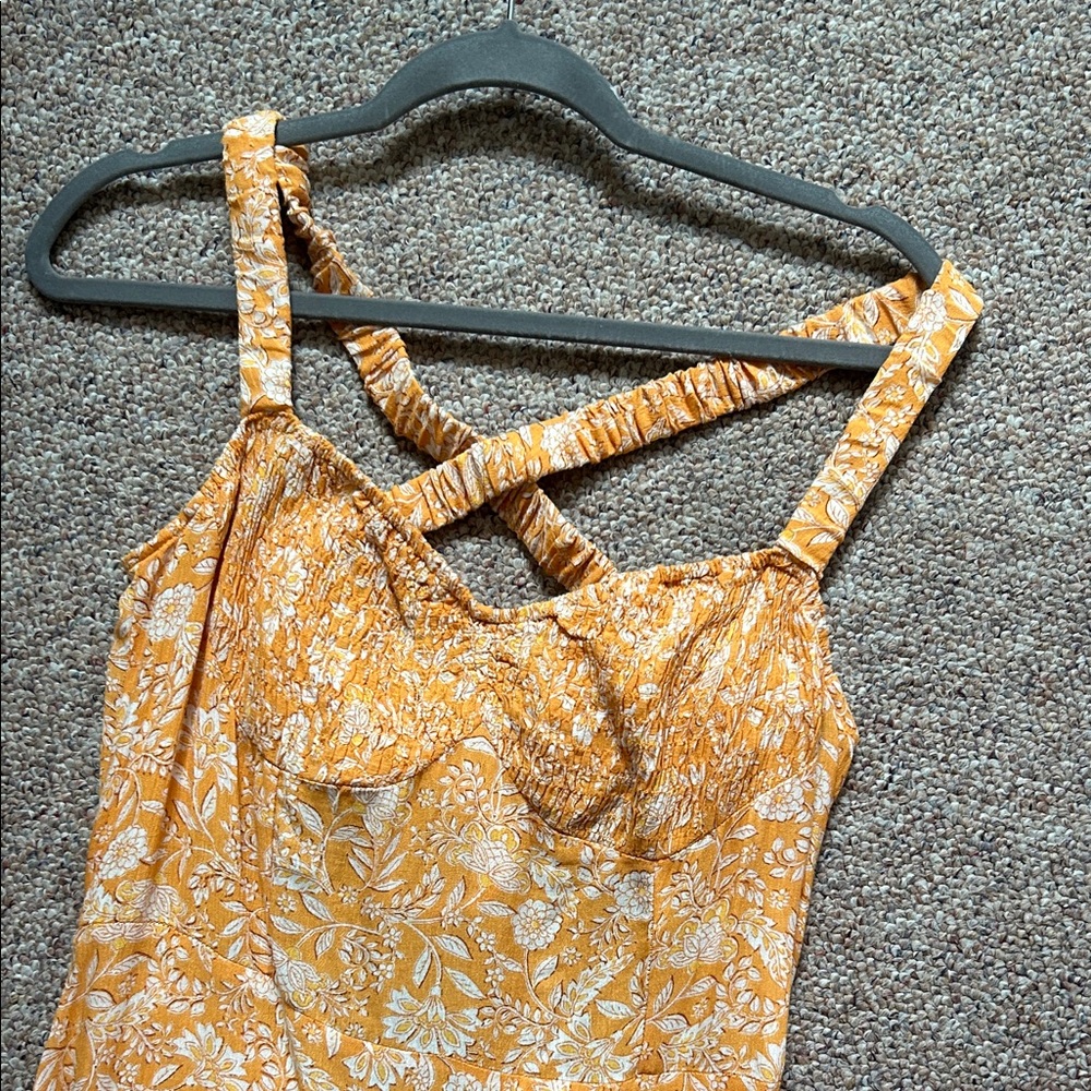 Promesa Mustard Floral Maxi Dress - Picture 3 of 9